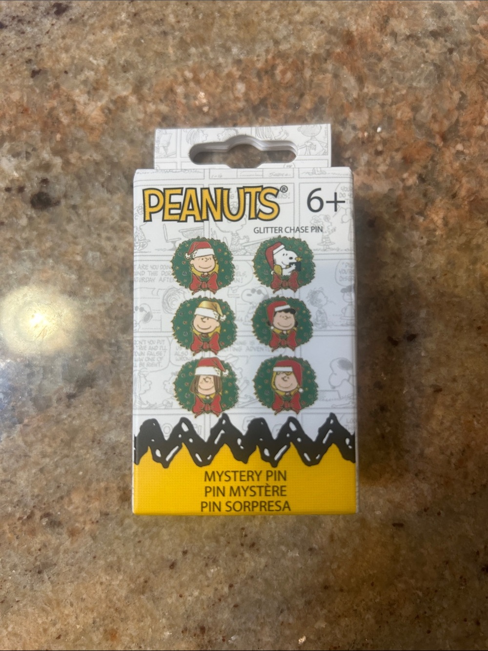 NWT!- Peanuts Holiday Wreath Mystery Pin Pack - Green, Red, Yellow, Black, White